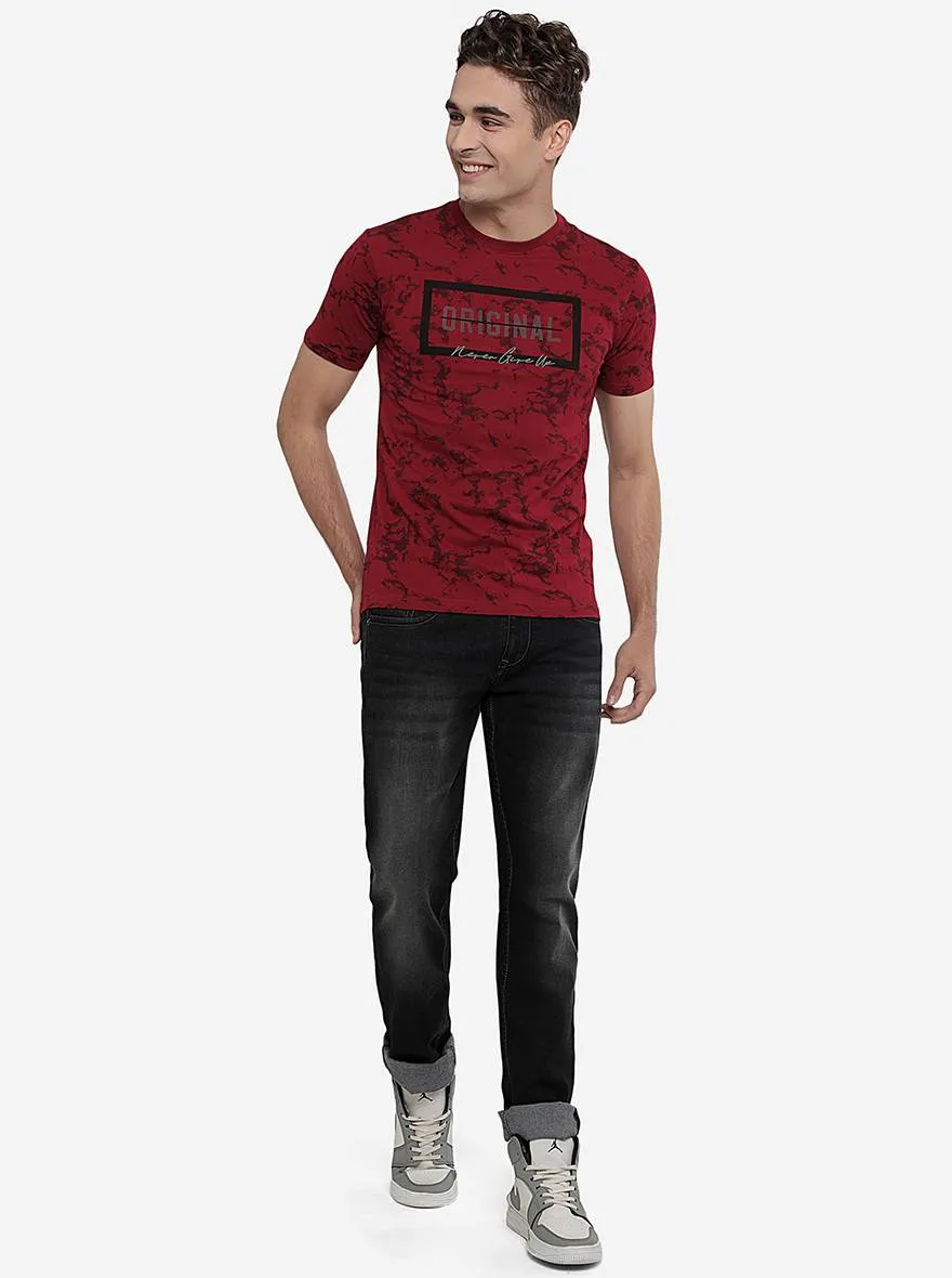 Rio Red Printed Slim Fit T-Shirt | Greenfibre