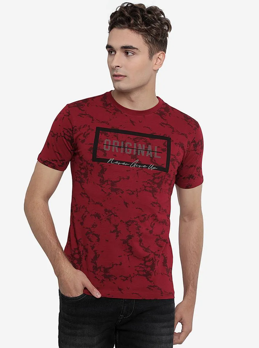 Rio Red Printed Slim Fit T-Shirt | Greenfibre