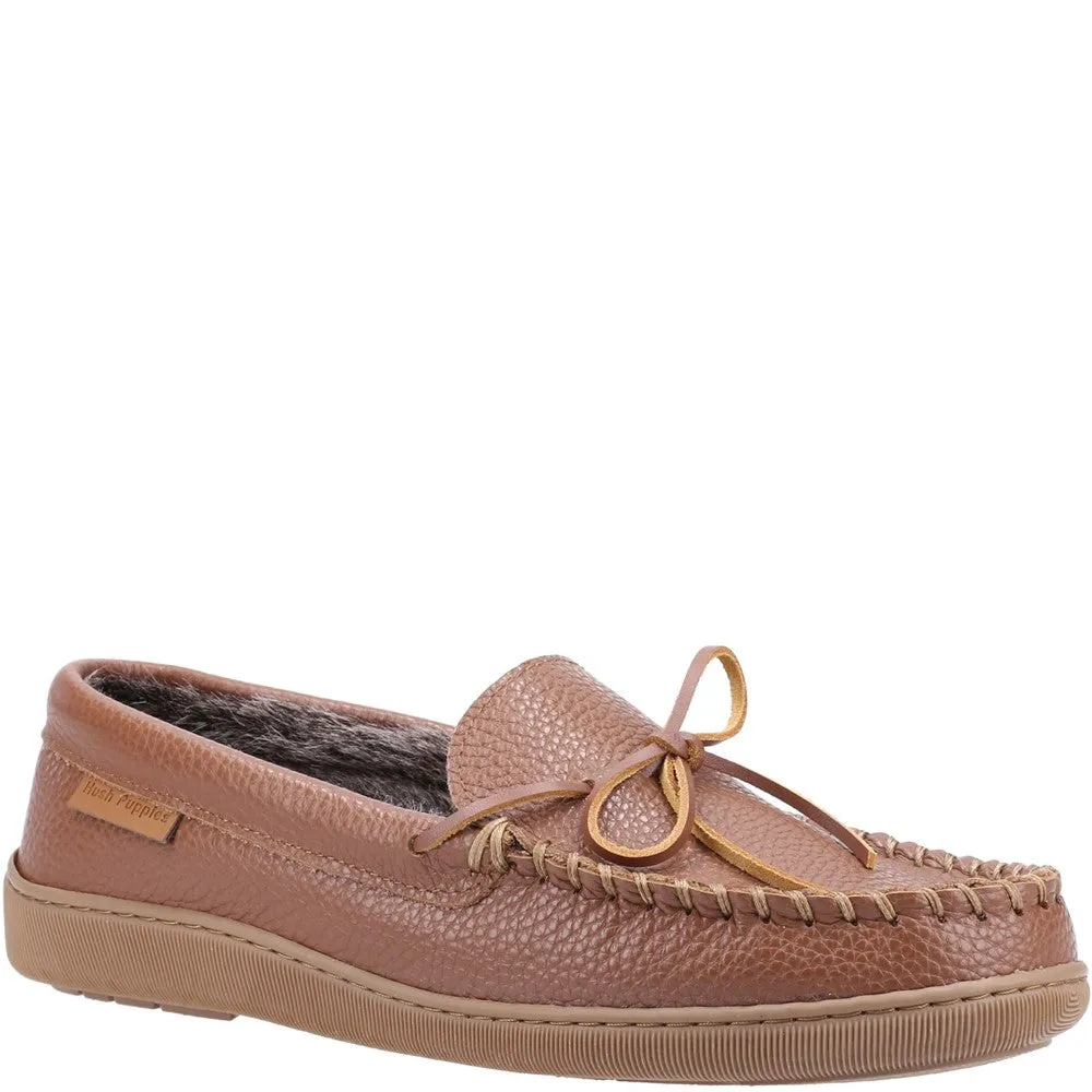 Tan Ace Leather Slippers