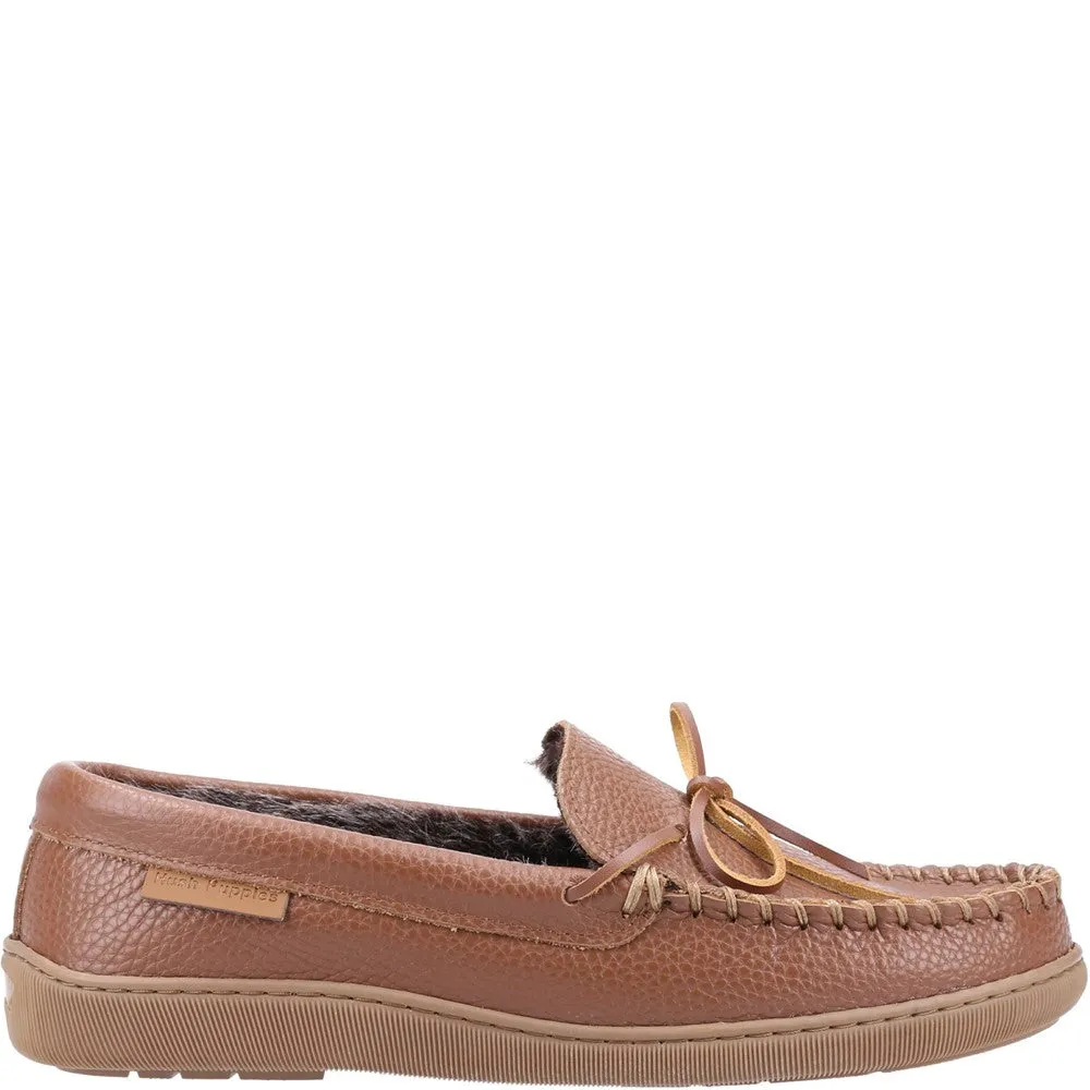 Tan Ace Leather Slippers