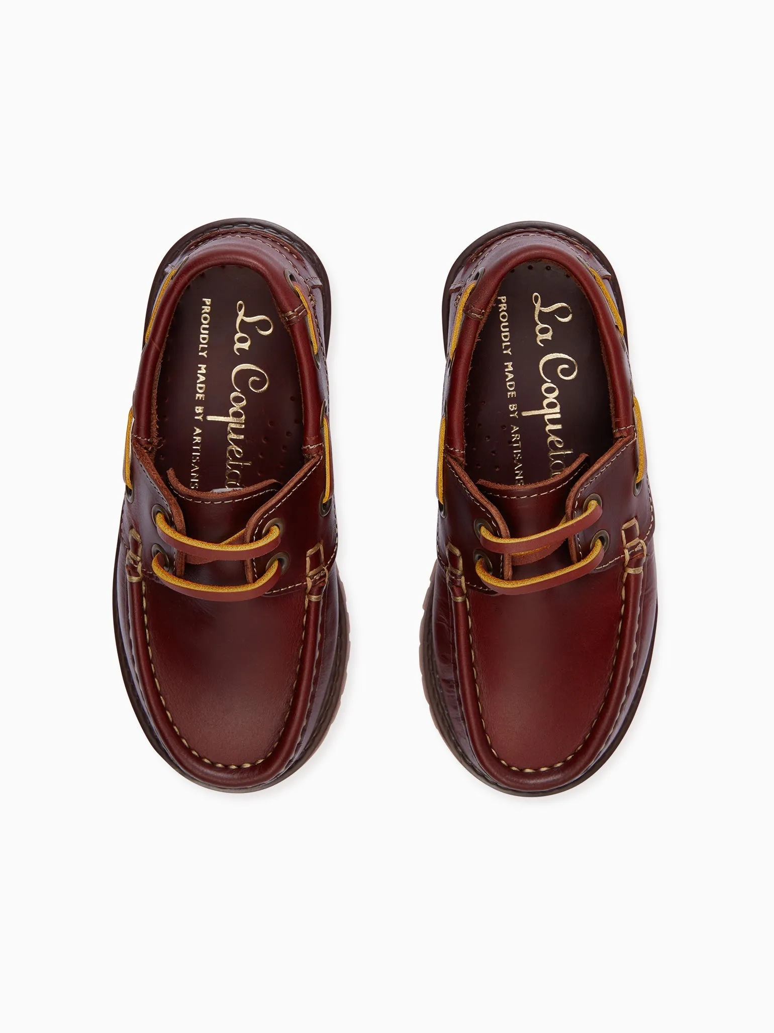 Tan Leather Boy Boat Shoe