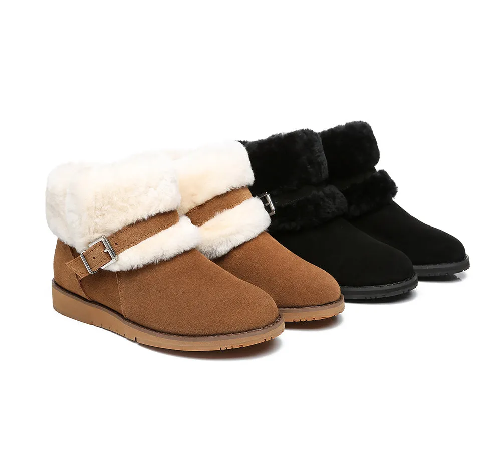 TARRAMARRA® UGG Boots Women Sheepskin Wool Collar Ankle Colette