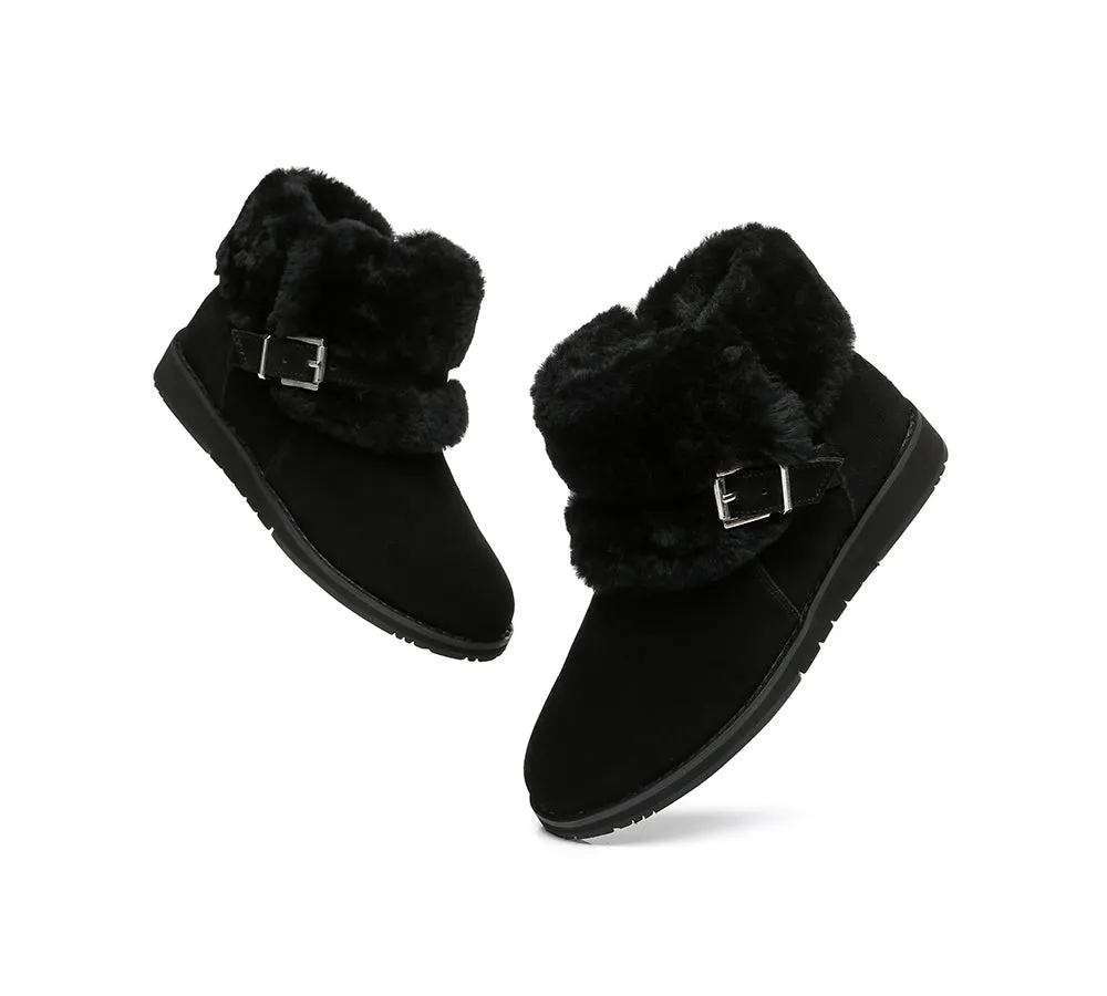 TARRAMARRA® UGG Boots Women Sheepskin Wool Collar Ankle Colette