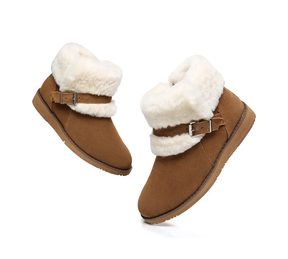 TARRAMARRA® UGG Boots Women Sheepskin Wool Collar Ankle Colette