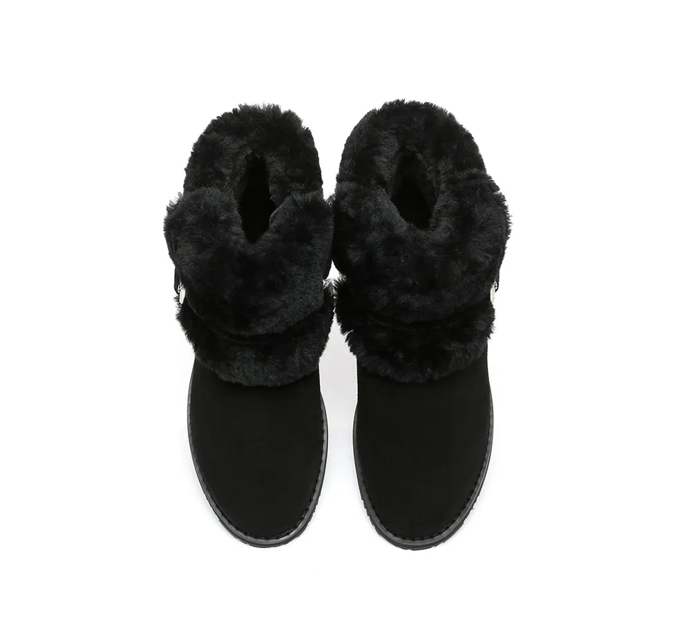 TARRAMARRA® UGG Boots Women Sheepskin Wool Collar Ankle Colette