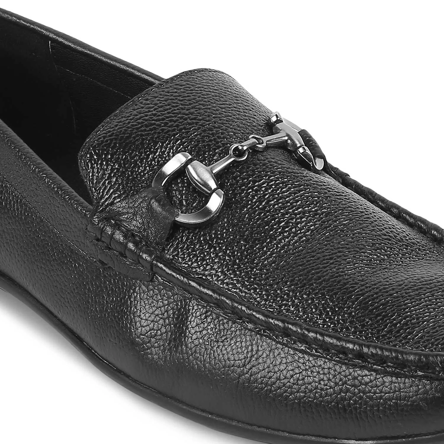 The Rosee Black Men's Leather Driving Loafers Tresmode