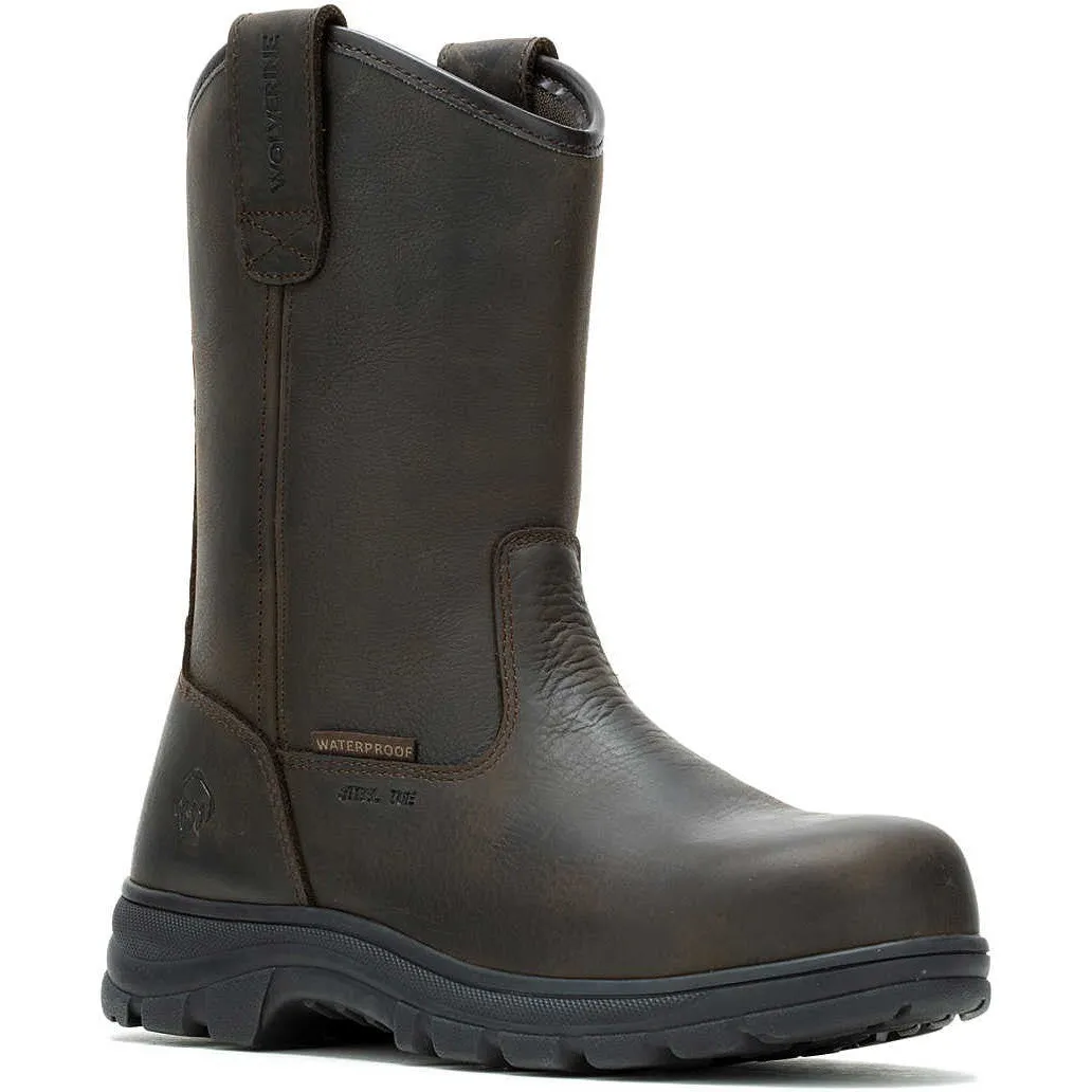 Wolverine Men's Carlsbad 10" Steel Toe WP Wellington Work Boot- Brown- W241066