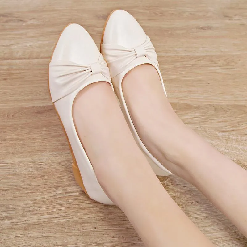 Women fashion casual shallow bowknot slip on loafers