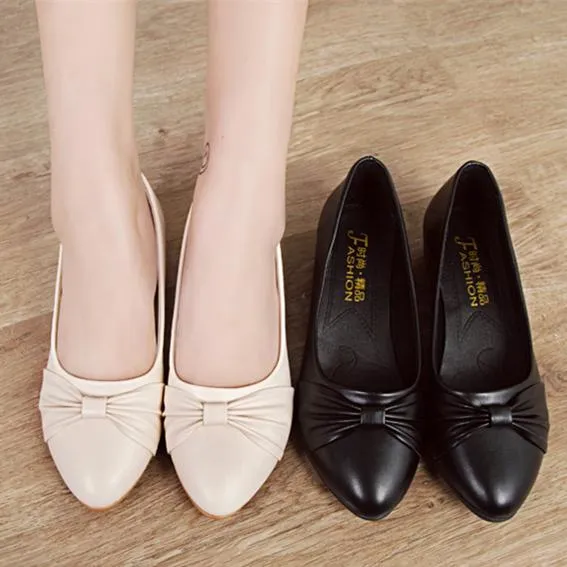 Women fashion casual shallow bowknot slip on loafers