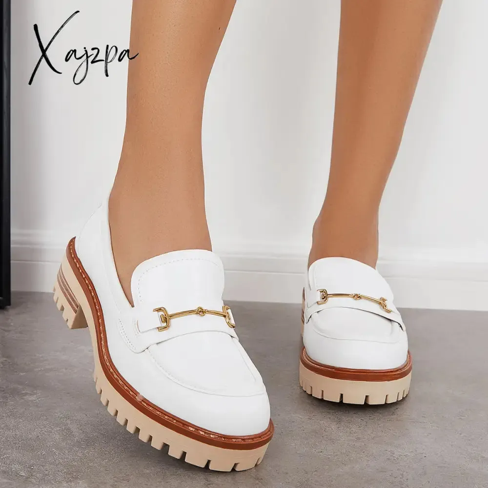 Xajzpa - Women Comfy Round Toe Platform Loafers