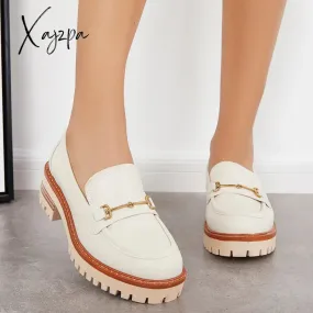 Xajzpa - Women Comfy Round Toe Platform Loafers