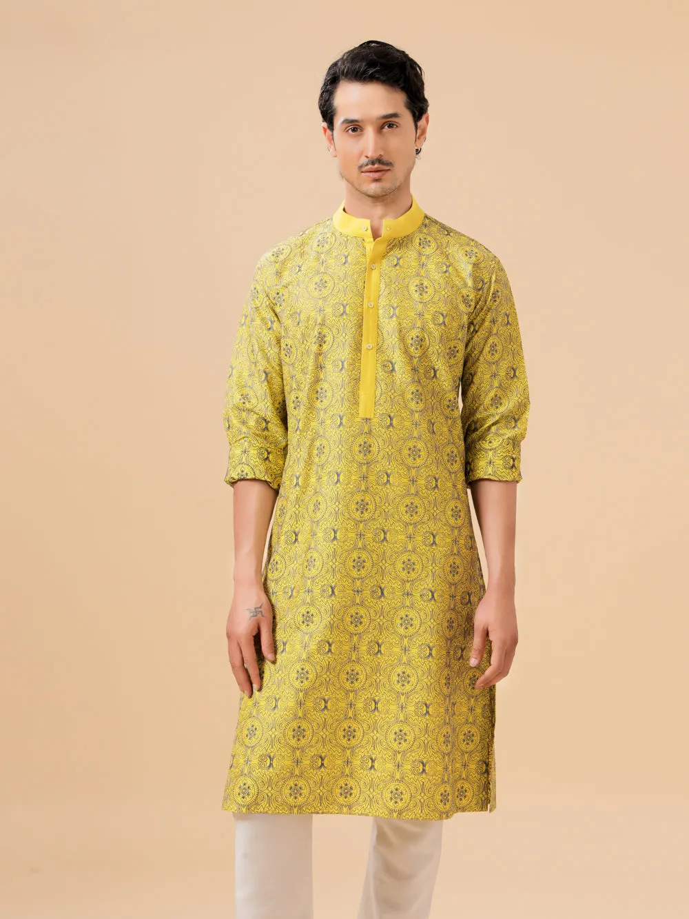 Yellow Embroidered Kurta